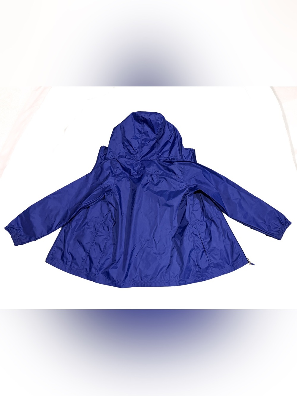 Columbia Youth Girls Hooded Rain Jacket - Royal Blue - Size Large (L) Light Coat - Picture 9 of 10